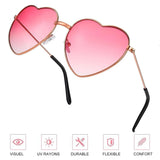 1 x Brand New Heart-shaped sunglasses, heart-shaped glasses, funny party glasses, heart sunglasses, heart glasses sunglasses, funny sunglasses, colorful sunglasses, sunglasses, with cleaning cloth, pink green, 2 pieces - RRP €6.04