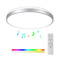 1 x RAW Customer Returns Horevo 24W LED ceiling light with remote control and Bluetooth speaker, 2000 lumens 30cm dimmable ceiling lights for living room, living room, children s room, bedroom - RRP €45.99