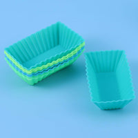 4 x Brand New BESTONZON Rectangular Silicone Muffin Molds Cupcake Molds Reusable 8pcs - RRP €50.8