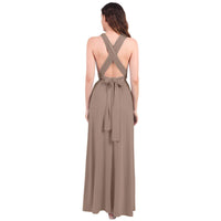 1 x RAW Customer Returns Evening Dress Long Women Elegant Backless Multiway Bandage Wrap Dress Festive Wedding Dress Bridal Dress Bridesmaid Dresses Cocktail Dress Christmas New Year s Eve Party Dress Ball Gown Light Brown L - RRP €42.99