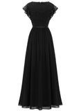 1 x RAW Customer Returns Dressystar Women s Floral Lace Elegant Evening Dresses Maxi Long Chiffon Cocktail Dress Prom Dresses Black XXL - RRP €65.15