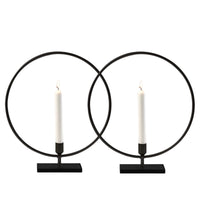 1 x RAW Customer Returns TABIAN Black Candle Holder Modern Style 25cm Metal Candlestick Table Decoration Romantic Ornament Home Decoration Home Decor Pillar Candle Holder Black Iron Decor - RRP €23.41