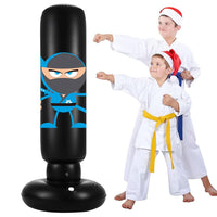 1 x RAW Customer Returns Punching Bag Children, 160cm Inflatable Punching Bag Standing Children Standing Punching Bag for Karate, Taekwondo, Boxing, Stress Relief Boxing Target Heavy Training Fitness Sandbag-Ninja Blue - RRP €21.2