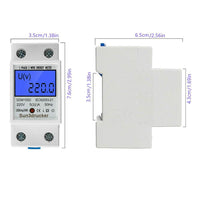 1 x RAW Customer Returns Digital DIN rail electricity meter - 1-phase 2 wire, 32A 220V-230V 50Hz 60Hz, LCD backlight, AC meter, SO interface, 1 decimal place - RRP €15.01