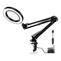 1 x RAW Customer Returns zalati Desk Lamp with Clamp, 5x Magnifying Glass, Colors and 10 Brightness, Dimmable Magnifying Glass, LED Lamp, 17 Adjustable Swivel Arm for Indoor and Crafts - RRP €20.4