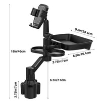 1 x RAW Customer Returns Car Cup Holder Table Tray, 360 Adjustable Car Table, Car Multifunctional Table, Car Cup Holder for Vehicle Food Tray, Car Cup Holder Expander, With Cell Phone Holder - RRP €24.19