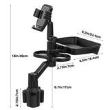 1 x RAW Customer Returns Car Cup Holder Table Tray, 360 Adjustable Car Table, Car Multifunctional Table, Car Cup Holder for Vehicle Food Tray, Car Cup Holder Expander, With Cell Phone Holder - RRP €24.19