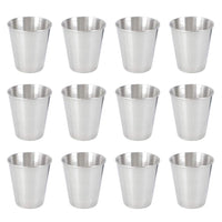 1 x RAW Customer Returns TOYANDONA 12pcs Stainless Steel Drinking Cups Portable Stainless Steel Drinking Cups for Whiskey Tequila Liqueur Cups 45ml 70ml Silver Black - RRP €20.4