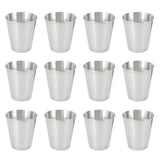 1 x RAW Customer Returns TOYANDONA 12pcs Stainless Steel Drinking Cups Portable Stainless Steel Drinking Cups for Whiskey Tequila Liqueur Cups 45ml 70ml Silver Black - RRP €20.4