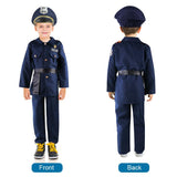 1 x RAW Customer Returns Aomig Police Costume Children, 4 Piece Police Costume Set with Police Hat and Belt, Deluxe Police Officer Costume for Boys, Costume Child Fancy Dress for Role Play, Halloween, Festival Cosplay M  - RRP €19.99