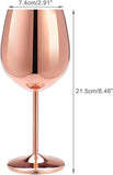 1 x RAW Customer Returns Stainless Steel Wine Glasses Camping Set of 2 Unbreakable Gin Copper Glasses 500ml Metal Shatterproof Goblet Cocktail Cups Cups Elegant Rose Gold  - RRP €24.0