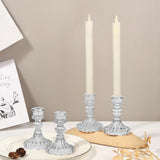 1 x Brand New TINMIX Glass Candle Holder Set of 4 Clear Glass Candle Holders Candlestick Crystal Candle Holder for Wedding, Church, Christmas, Mother s Day, Bedroom Decoration Dining Room Living Room B - RRP €25.99