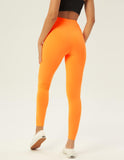 1 x RAW Customer Returns sissycos women s 80s neon leggings pants, buttery soft, stretchy, comfortable basic solid pants neon orange, S  - RRP €23.98