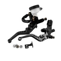 1 x RAW Customer Returns Aiuphing Motorcycle Clutch Brake Levers 7 8 22mm Adjustable Horn Clutch with Hydraulic Pump Universal Aluminum Handlebar Brake for Honda Suzuki Kawasaki Yamaha D10,Black - RRP €28.91