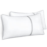 1 x RAW Customer Returns BedStory pillow 40 80, set of 2 pillows 40 80 made of 2 850g microfiber, hotel quality sleeping pillow with flannel stripe trim, suitable for side sleepers, back sleepers, white - RRP €34.27