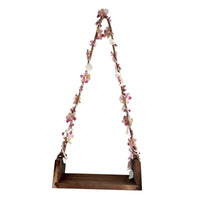 1 x RAW Customer Returns Harilla Newborn Props Wooden Swing Seats Gift Posing Props with Flower Rope Photo Shoot Background Accessory, Baby Photography Accessories for 0-3 Months Boys Girls, Coffee - RRP €28.99