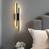 1 x RAW Customer Returns Riserva wall light LED indoor modern, 16W 1800LM warm white wall lamp, creative long parallel wall light for living room corridor stairs, warm white 3000K, black, 40cm - RRP €31.57