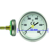 1 x RAW Customer Returns Thermometer for wood stove doors, scale from 0 to 500 C, ball diameter 52 mm, 30 mm jacket - RRP €37.0