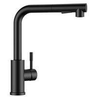 1 x RAW Customer Returns FORIOUS Black Kitchen Sink Tap, Kitchen Mixer with Extractable Spray Taps for Kitchen Sink, High Pressure Stainless Steel 360 Adjustable Single Lever - RRP €59.84