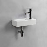 1 x RAW Customer Returns Rectangular ceramic wall washbasin Right  - RRP €61.8