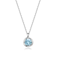 1 x RAW Customer Returns immobird Necklace Women 925 Sterling Silver Necklace with November Birthstone Natural Topaz Rose Pendant Chain Length 40 5cm Gifts for Women - RRP €32.45