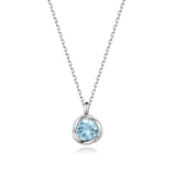 1 x RAW Customer Returns immobird Necklace Women 925 Sterling Silver Necklace with November Birthstone Natural Topaz Rose Pendant Chain Length 40 5cm Gifts for Women - RRP €32.45