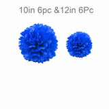 1 x RAW Customer Returns Set of 12 tissue paper pompoms, navy blue tissue hanging decoration paper pompoms decoration for wedding, christening, birthday, communion, national holiday party decoration - RRP €11.09