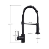 1 x RAW Customer Returns Cesinkin Kitchen Faucet Black Sink Faucet with Two Water Spray Modes Kitchen 360 Swivel High Pressure Kitchen Faucet Stainless Steel - RRP €55.0