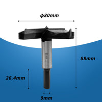 1 x RAW Customer Returns Forstner drill bit carbide wood drill bit 80mm Forstner drill bit with round shank for drilling in hardwood, cork, plywood, plastic - RRP €23.99
