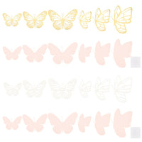 1 x Brand New OLYCRAFT 40 Sets 80 Pcs Butterfly Centerpiece Decoration White Butterfly Decoration Paper Butterfly Gold Wall Decoration Butterfly Top for Crafts Party Supplies - Gold and White - RRP €19.2