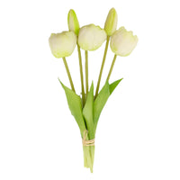 17 x Brand New MIJOMA Artificial Tulips, Artificial Flowers, Real Touch, Table Decoration 5 pieces - length 28 cm, white  - RRP €279.65