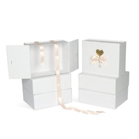 1 x Brand New Gift Box with Lid for Gifts, Small Gift Boxes with Bow, Double Door Design, Christmas Gift Box Gift Box for Birthday Packaging M 28x20x10cm -6Pack, White  - RRP €16.8