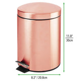 1 x RAW Customer Returns mDesign pedal bin 5 L metal trash can with pedal, lid and plastic insert perfect as a cosmetic bin or wastepaper basket for the bathroom, kitchen, office etc. rose gold - RRP €24.73