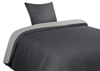 1 x RAW Customer Returns Utopia Bedding bed linen 135x200 set - microfiber duvet cover 135x200 cm 1 pillowcase 80x80 cm - dark grey light grey - RRP €22.99