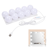 1 x RAW Customer Returns Jinlaili 10 LED mirror light with 3 colors, Hollywood style dimmable make-up light, dressing table light, make-up lamp, make-up light, make-up light, mirror lamp for cosmetic mirror, bathroom mirror - RRP €13.4