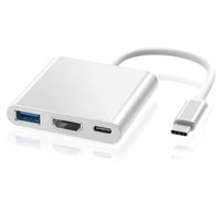 1 x RAW Customer Returns ElecMoga USB C to HDMI adapter 4K, 3 in 1 multiport adapter with USB 3.0 Type C PD charging port hub compatible with MacBook Pro, Google Chromebook, HP, Samsung S8 S9 and more - RRP €14.39