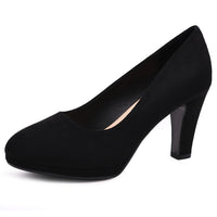 1 x Brand New Milisente Pumps Women Elegant Wedding Bridal Shoes Comfort High Heels With 8cm Block Heel Suede Black 39  - RRP €40.33