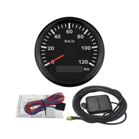 1 x RAW Customer Returns ELING GPS Speedometer Velometro 120km h for Car Motorcycle Boat Yacht with Backlight 85mm 12V 24V - RRP €64.99