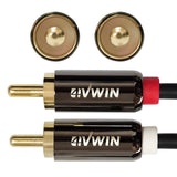 3 x Brand New 4VWIN RCA cable, 2 plugs red-white, stereo audio, gold-plated plugs, metal housing for Hi-Fi, home theater, HDTV, amplifiers speakers 5  - RRP €39.3