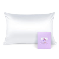 1 x RAW Customer Returns OLESILK Silk Pillowcase Cushion Cover Hair and Skin Care with Zipper 16 Momme 1 Piece White 40x80cm - RRP €24.19