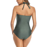 1 x RAW Customer Returns Smismivo Women s One Piece Swimsuit with Tummy Control Push up One Piece Swimsuit with Padded Halter Elegant Curvy Women s Swimwear Summer Beach Beachwear - RRP €38.99