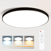 1 x RAW Customer Returns TOPBOS Ceiling Lamp LED Ceiling Light Flat Round Black - 30W Ceiling Lamp Flat Modern Bathroom Lamp Warm White IP54 Ceiling Lighting 28CM Bathroom Lamp for Bathroom Bedroom Balcony Cellar Hallway - RRP €23.99