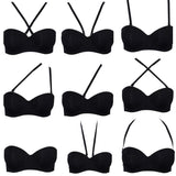 1 x RAW Customer Returns YANDW Bra Strapless Women s Heavy Padded Push up Convertible Strapless Support Multiway Underwire T-shirt Bras - black, size 75B - RRP €38.3