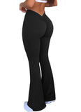 1 x RAW Customer Returns Navneet Women s Flared Pants Yoga Pants Long Yoga Pants Wide Leg Leisure Pants High Waist Jazz Pants Dance Flared Leggings 70s Yoga Pants Scrunch Leggings Behind V Waist Black L - RRP €23.39