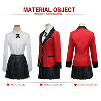 1 x RAW Customer Returns Formemory Yumeko Jabami Cosplay Costume Jabami Yumeko Cosplay Outfit Uniform Set 6 Pieces Yomozuki Runa Cosplay Anime School Uniform Halloween Manga Coat Jabami Yumeko, L  - RRP €33.26