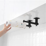 1 x Brand New Wall Mounted Toilet Roll Holder White Black Self Adhesive Wall Mounted Toilet Paper Holder - Self Adhesive Roll Paper Holder Wall Mounted Toilet Paper Holder for Toilets and Kitchens Black  - RRP €19.2