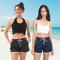 1 x RAW Customer Returns LARGERED Swim Shorts Women Summer Swim Shorts Quick-drying Swimming Shorts Short Sports Pants Training Pants Yoga Pants UV Protection Beach Shorts Water Sports Board Shorts With Pocket and Elastic Band, Black, M - RRP €17.99