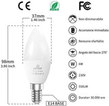 1 x RAW Customer Returns LED bulb E14 candle C37, 6 W, warm white, 3000 K, equivalent to 40 W, halogen bulbs, 550 lm, not dimmable, small base E14 SES, energy saving, no flickering, 12 pieces - RRP €28.52