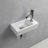 1 x RAW Customer Returns Rectangular ceramic wall washbasin Right  - RRP €61.8