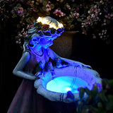 1 x RAW Customer Returns HIAME Garden Decoration Figures for Outdoors Large Solar Light, Flower Fairy Garden Decoration Flower Fairy Solar Light Resin Girl Outdoor Villa Decoration A  - RRP €39.82